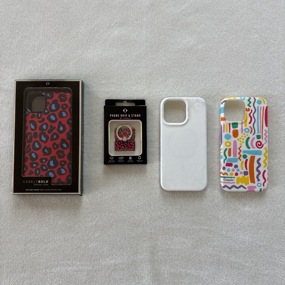 Lot of 3 Casely Phone Cases and Ring Holder-iPhone 12 pro max & 13 pro max(READ)